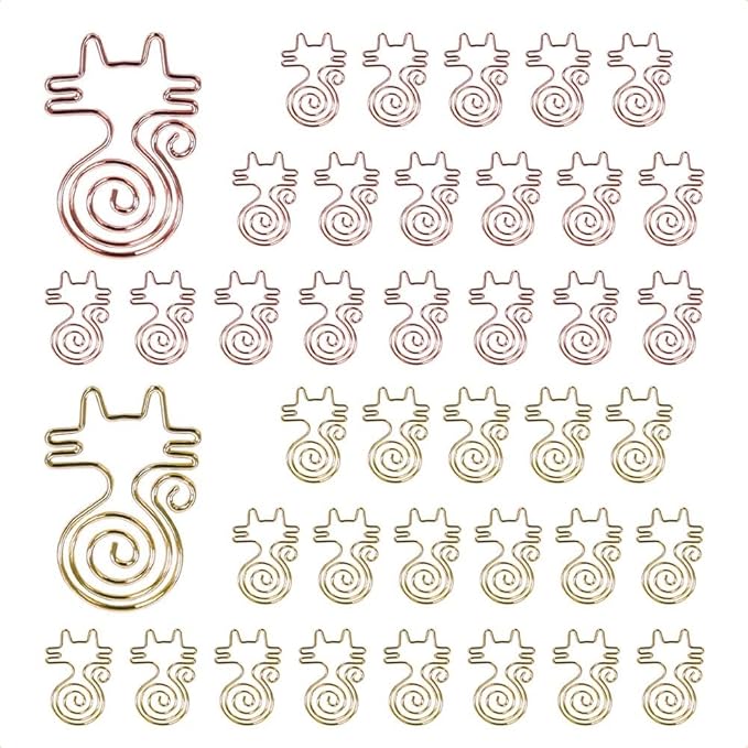 OWLFAVO 40pcs Cat Shape Paper Clips by OWLFAVO