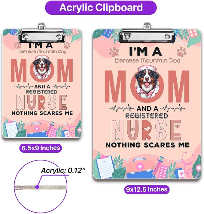 I'm a Bernese Mountain Dog Mom and a Registered Nurse Nothing Scares Me Acrylic - Image 5