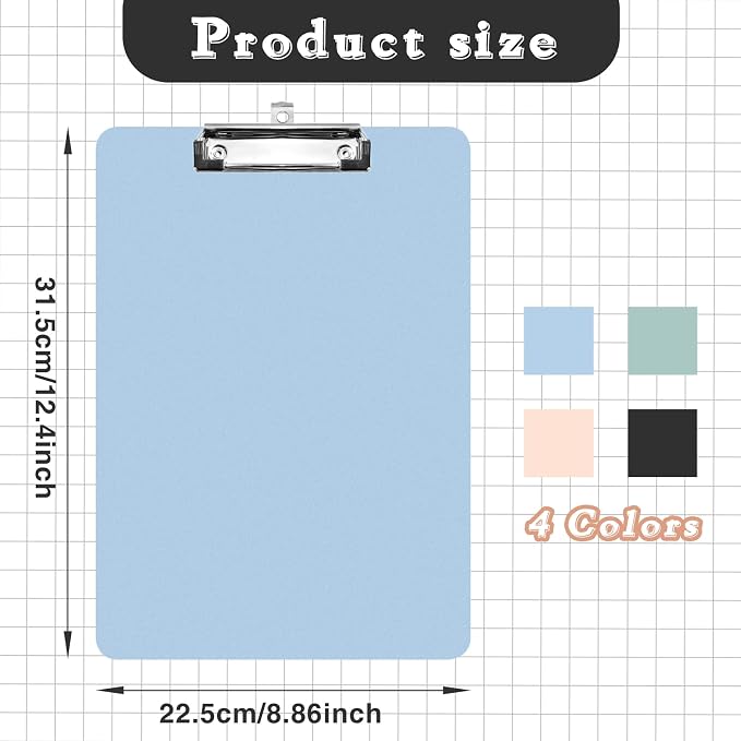 Clipboards 4 Pack Plastic Clipboards Letter Size, Durable Clipboard - Image 2