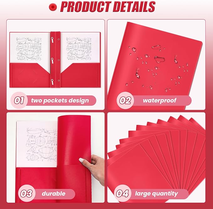 Lincia 100 Pcs Plastic Folders - Image 3