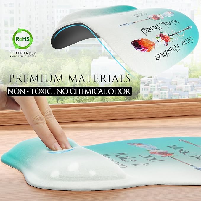 MROCO Ergonomic Mouse Pad with Gel Wrist Rest, 9.4 x 8.1 in, Feather Arrow | - Image 5