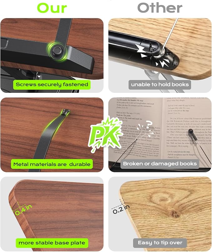 Book Stand for Reading, Adjustable Book Holder - Image 2