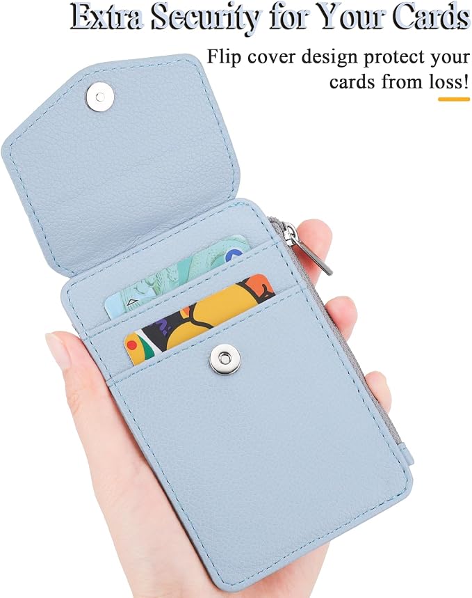 Teskyer ID Badge Holder with Lanyard, Lanyard Wallet, Lychee Cyan | 4-Card - Image 4