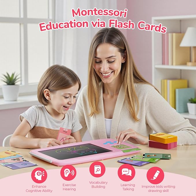 Talking Flash Cards for Toddlers: 2-in-1 LCD Writing Tablet - Image 2