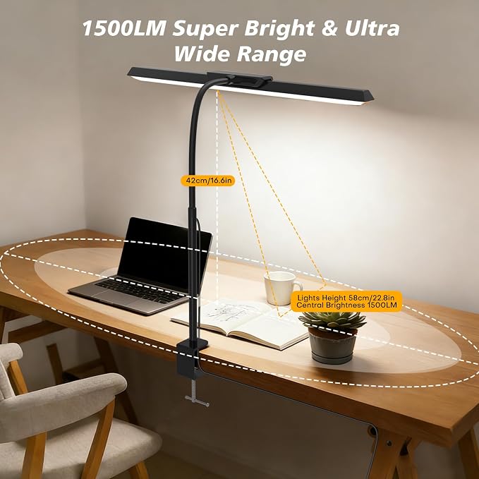 LED Desk Lamp for Office Home, Stepless Dimming Architect Desk Light - Image 6