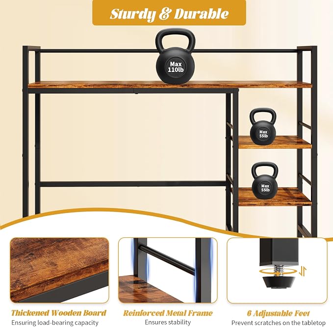HavenlyYouth Desk Shelf, 38.6 Inch Wood Desk Organizer Shelf - Image 7