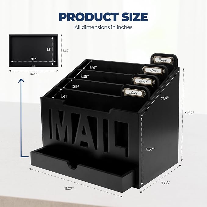 Mail Organizer Countertop, Desktop Mail Sorter - Image 3