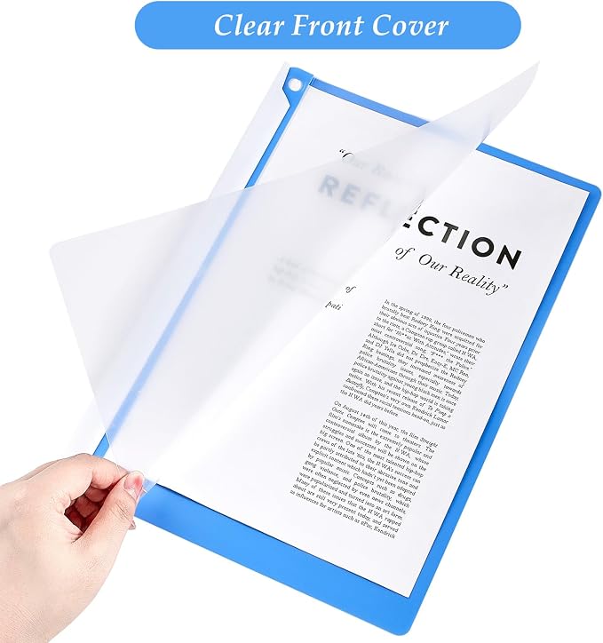 Clear Report Covers with Swing Clip, 10 Pack, 30 Sheet Capacity A4 Size File - Image 4