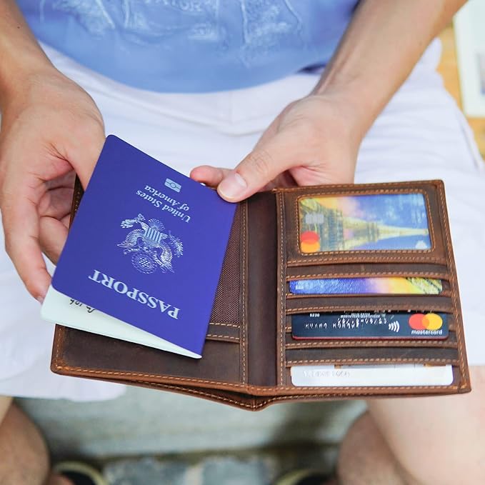 Polare Luxury RFID Blocking Leather Passport Holder Travel Wallet - Image 3