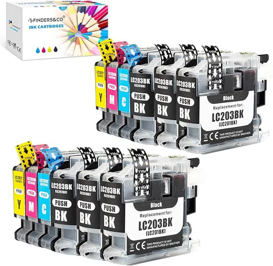 LC203 Ink Cartridge Replacement for Brother LC203XL LC201 XL to Use with Brother MFC-J480DW MFC-J880DW MFC-J4420DW MFC-J680DW MFC-J885DW Printer, 12 Pack-DeskLoop Office