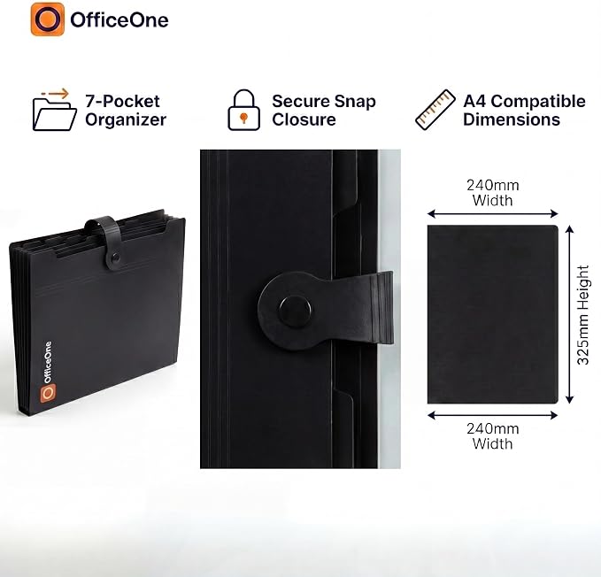 OfficeOne 8-Pocket Expanding File Folder, A4 Letter Size Accordion Document - Image 4