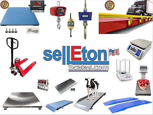 SellEton SL-7x7-20K Heavy-Duty, Industrial Floor Scale, Metal Indicator with Platform Scale (84" x 84", 20,000 lbs x 2 lb)