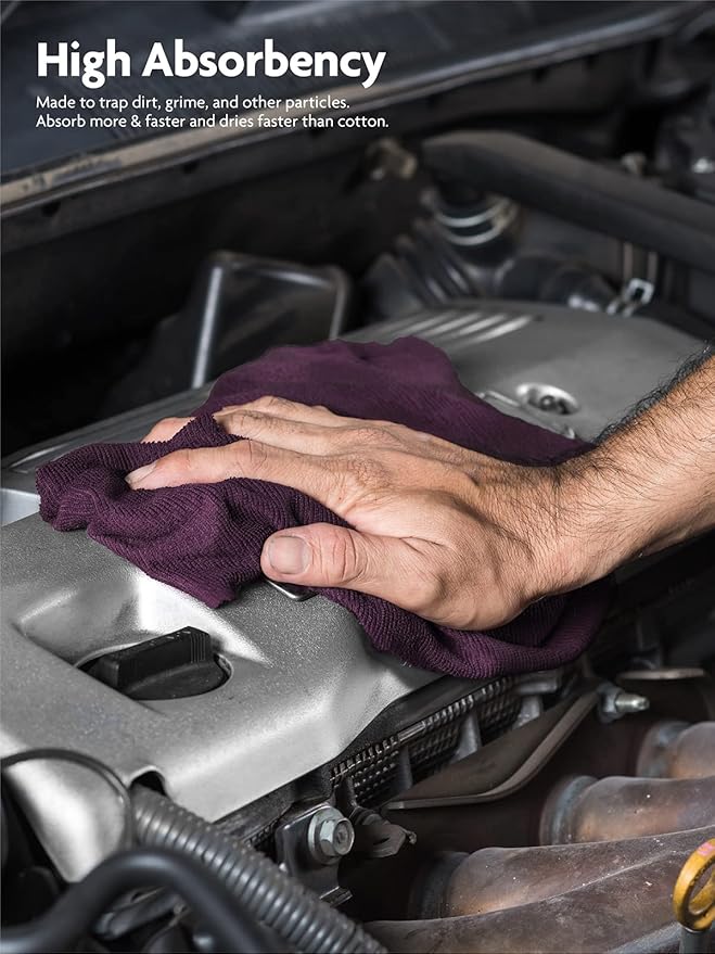 Fantasticlean Microfiber Cleaning Cloth Roll -90 Pack, Tear Away Microfiber Towels, 12" x 12", Reusable, Washable, Scratch Free, Ultra Absorbent Dish Rags for Car, Home, Garage or Shop (Deep Purple)-DeskLoop Office