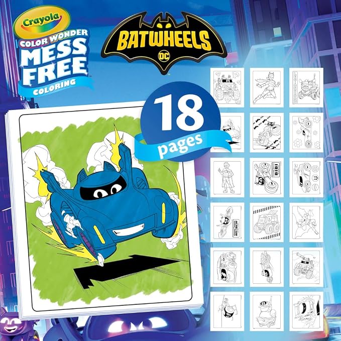 Crayola Batwheels Color Wonder Activity Set, Batman Mess Free Coloring Pages - Image 3