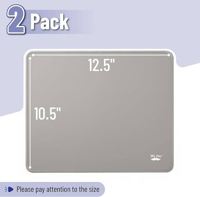 Mr. Pen- Mouse Pad with Anti-Fray Stitched Edges, 12.5"x 10.5", 2 Pack | Cool - Image 2