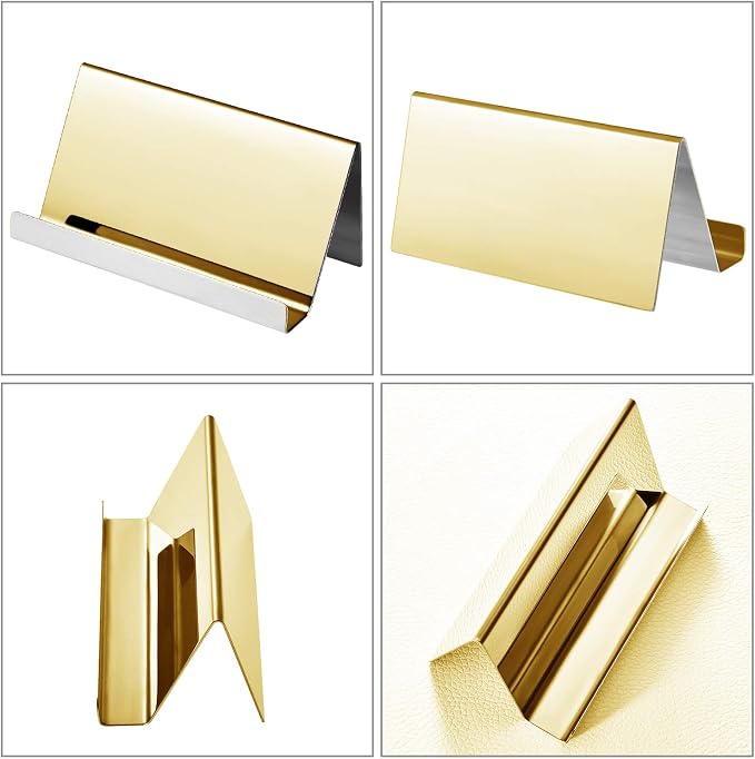 Maxdot 2 Pack Stainless Steel Business Cards Holders Desktop Credit Name Card - Image 4