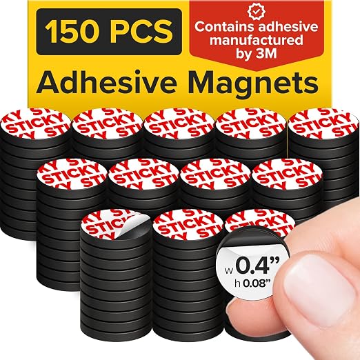 Peel-&-Stick Flexible Adhesive Magnets – 150 pcs Magnetic Dots by X-betMAGNET