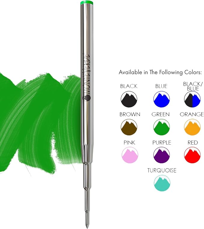 Monteverde USA Soft Ballpoint Refills to Fit Montblanc Pens, Medium Point Green - Image 4