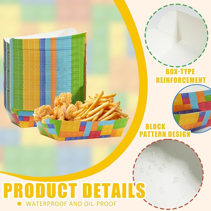 2lb Paper Food Trays, 50 Pack Disposable Serving Trays, Disposable Paper Boat - Image 4