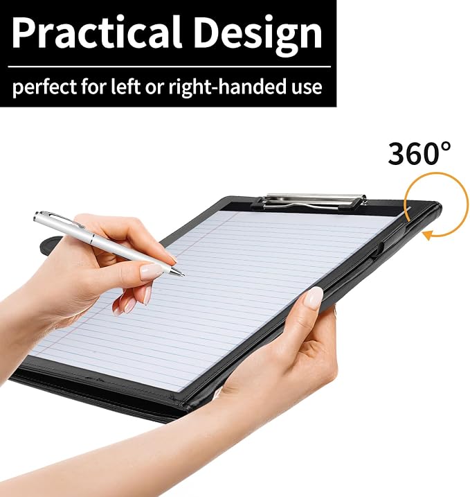 Professional Padfolio with Clipboard, Faux Leather Portfolio Folder Binder - Image 7