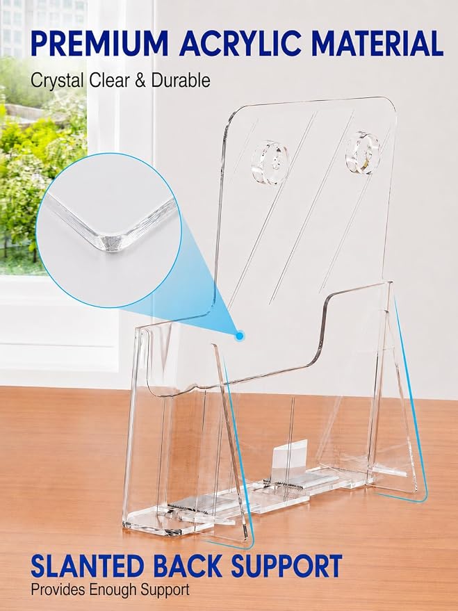 KTRIO Acrylic Brochure Holder 8.5 x 11, 2 Pack Literature Display Stand | - Image 2