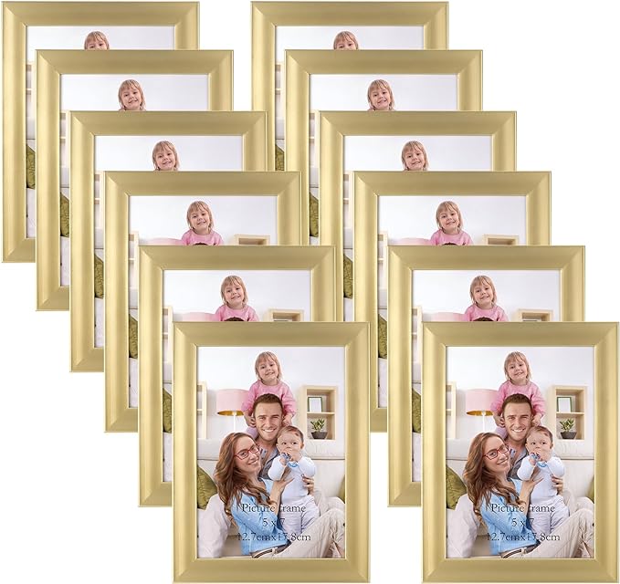 Giftgarden 5x7 Picture Frame Gold Set of 12 by Giftgarden