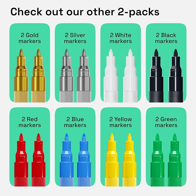 ARTISTRO 2 Yellow Acrylic Paint Markers - Image 6
