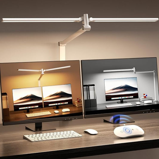 Airlonv LED Desk Lamp, Double Swing Arm Wide Lighting Area Desk Lamps by Airlonv