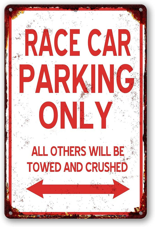 Car Room Wall Decor Vintage Metal Sign RACE CAR PARKING ONLY Signs by SKYOCEAN