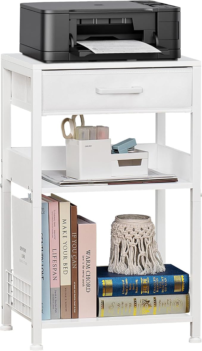 Lerliuo White Printer Stand by Lerliuo