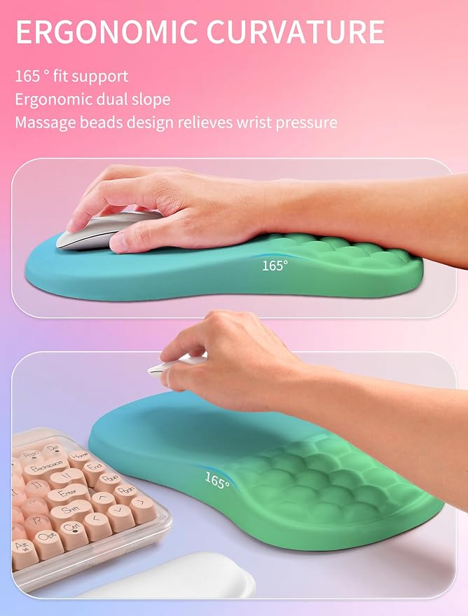 Hokafenle 2in1 Combination, Wave Keyboard Wrist Rest and Ergonomic Curvature - Image 3