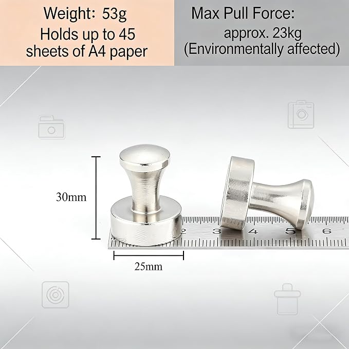 Strong Fridge Magnets, 20 x 25mm, Heavy Duty Magnetic Push Pins - Image 2