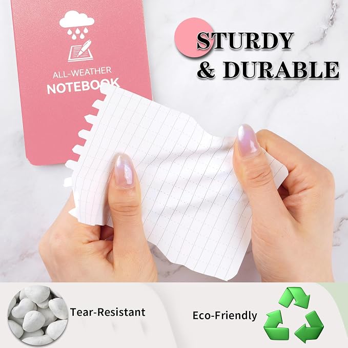COIDEA Waterproof Notebook, 4 Pack Top-Spiral Pocket Notepad, All Weather - Image 5