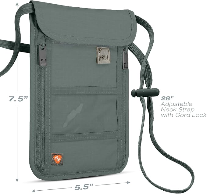 Lewis N. Clark Stash Neck Travel Wallet, RFID Blocking Passport Holder - Image 2