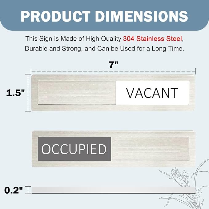 Vacant Occupied Privacy Sign, Vacant Occupied Door Sign - Image 5