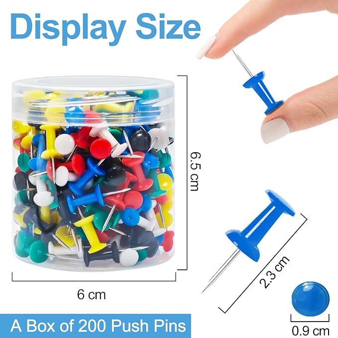 2400 Pcs Multicolor Push Pins Standard Thumb Tacks with Steel Point and Plastic Head PushPins thumbtacks for Wall, Cork Board, and Bulletin Board-DeskLoop Office