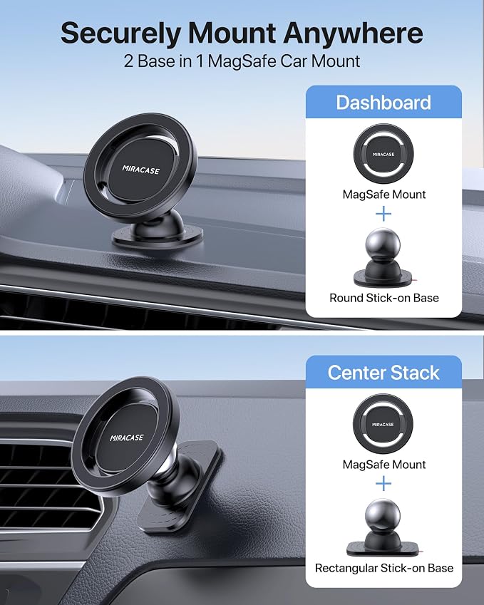 Miracase Latest Upgrade for MagSafe Car Mount Small Phone Holders for Your Car - Image 2