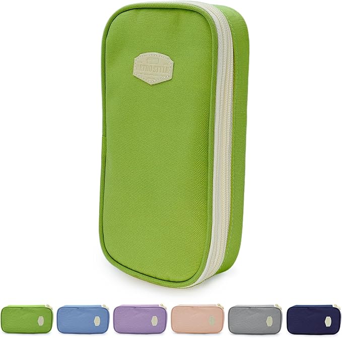 Large Capacity Pencil Case - Durable Zipper Aesthetic Pen Pouch, Big Storage Organizer for School, Office & Travel - Waterproof & Multi-Use (Fruit Green)-DeskLoop Office