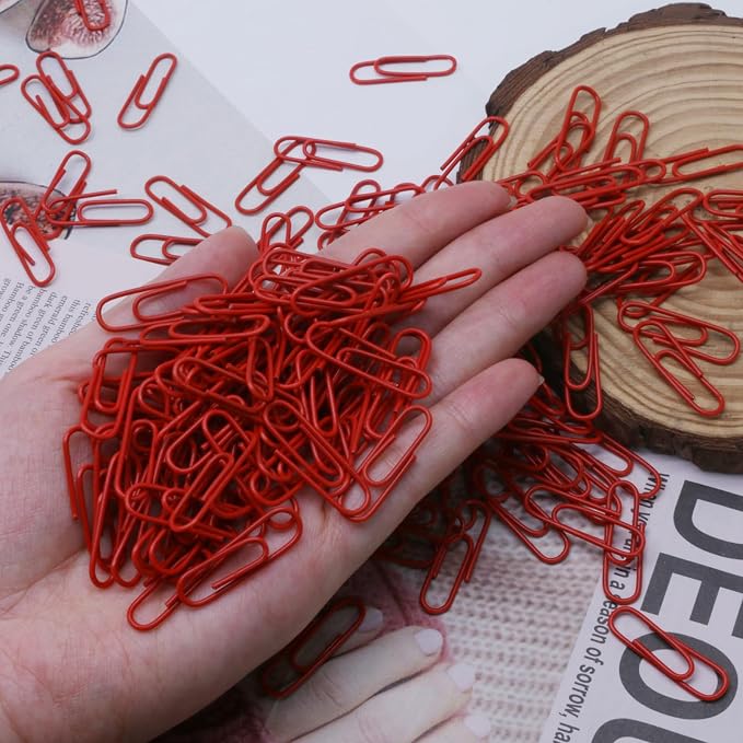 200 Pack Red Paper Clips Small Paper Clips, 1.1 Inch / 28mm Metal Paper Clips - Image 5