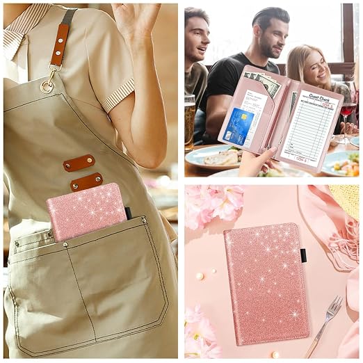 Cute Server Books for Waitress Waiter, Leather Guest Book Note Pad - Image 7