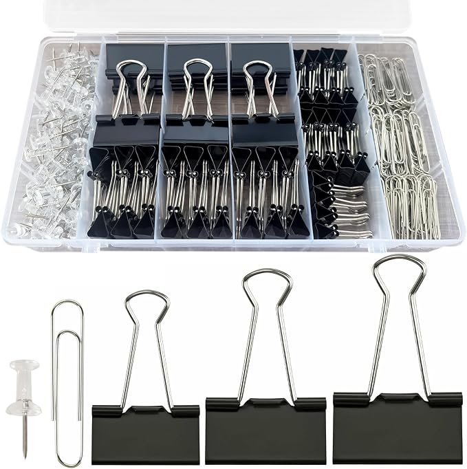 Paper Clips and Binder Clips Office Supplies Paperclips Assorted Sizes by Unknown