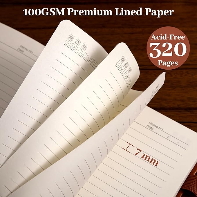 CAGIE Leather Bound Journal for Men & Women, A5 Lined Notebook - Image 3