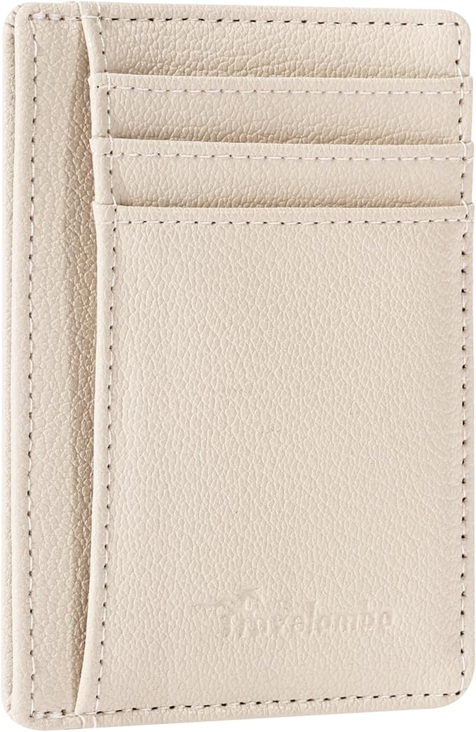 Travelambo Front Pocket Minimalist Leather Slim Wallet RFID Blocking Medium Size by Travelambo