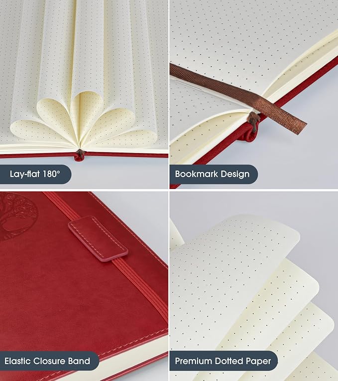 Biuwory Dotted Journal Notebook, 140 Dot Grid Pages, Medium 5.7"×8.3" | A5 - Image 4