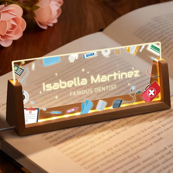Custom Light Up Name Plate for Desk, Personalized LED Acrylic Name Sign - Image 6