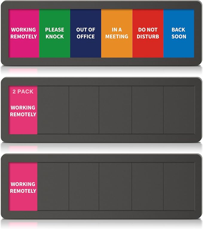 2PK Office Door Signs 6 Options Do Not Disturb, Please Knock, In A Meeting by EliteSign