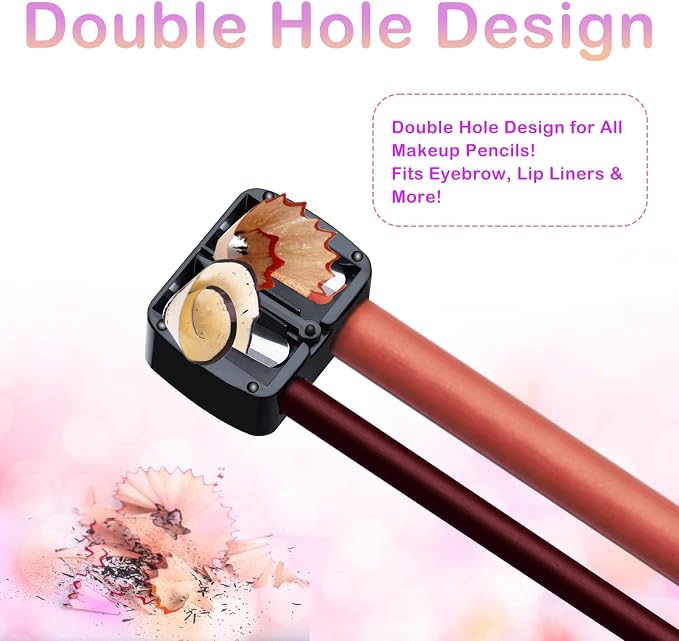 Makeup Pencil Sharpener, 4 Pack Dual Hole Cosmetic Pencil Sharpener - Image 5