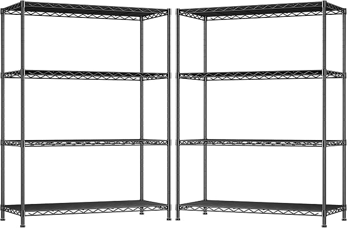 DurayLoly 4- Shelf Metal Shelving Unit Adjustable Storage Shelves Heavy Duty by Durayloly