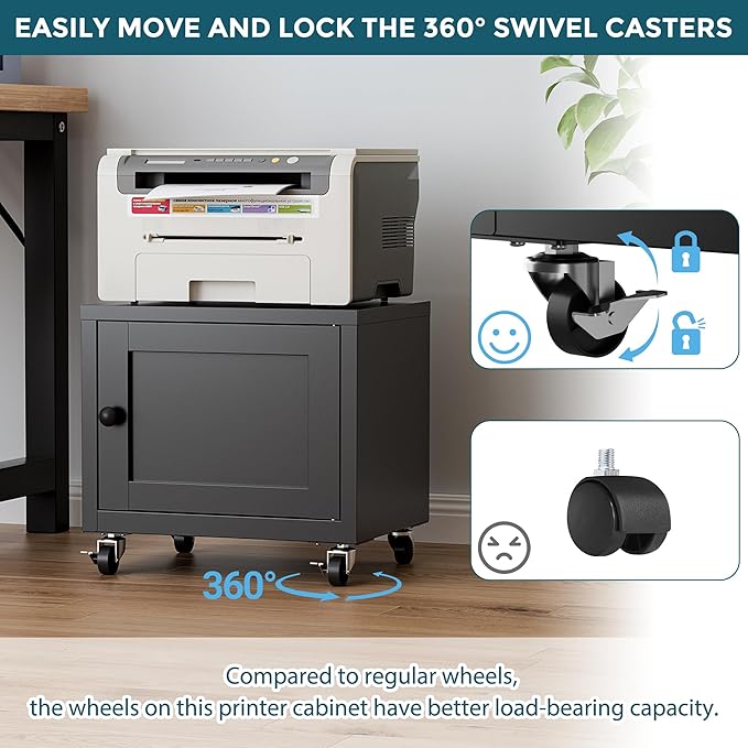 Small Printer Stand with Storage, Home Office Printer Table - Image 7
