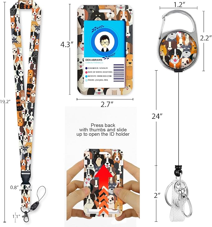 Immaturus Puppy Dogs Lanyards for Id Badges, Cute ID Badge Holder - Image 4